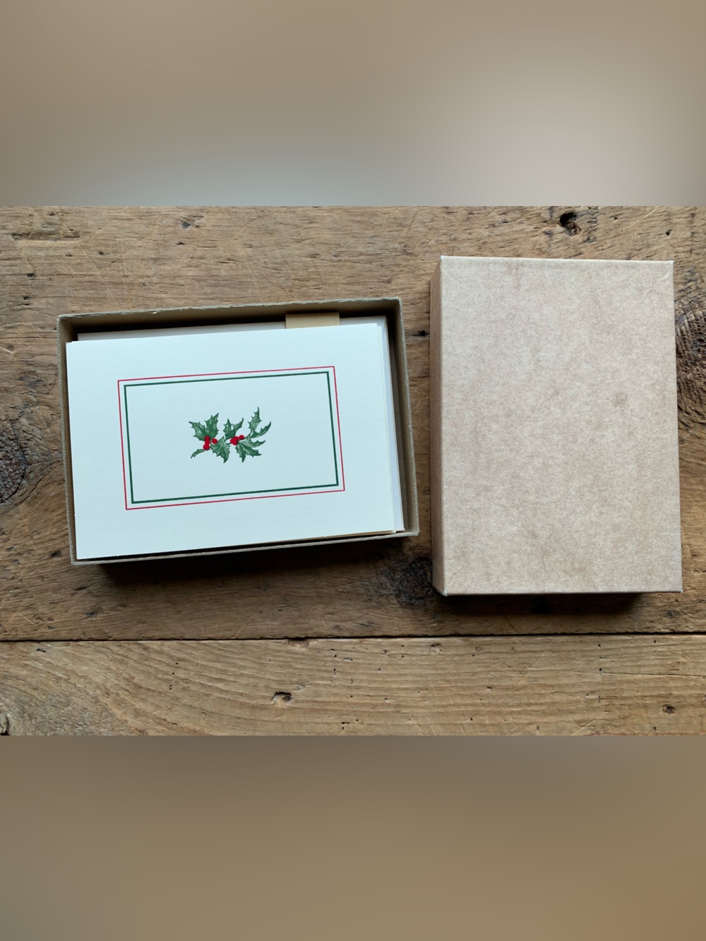 Vintage Hallmark Christmas Holly Greeting Card Set